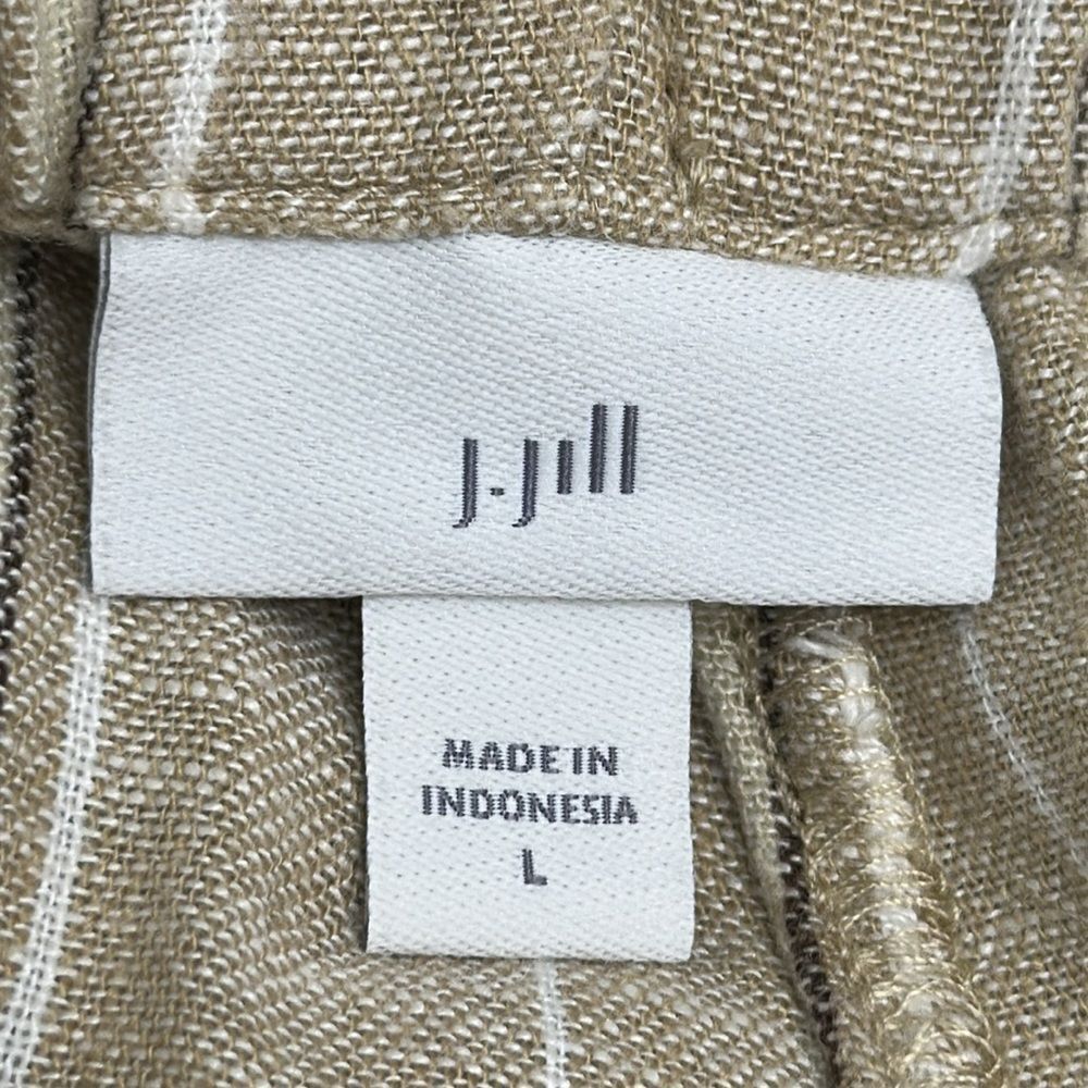 J. Jill Pants Size Large Crop Linen Blend NWOT Tan Inspection Stickers Intact - Picture 10 of 14